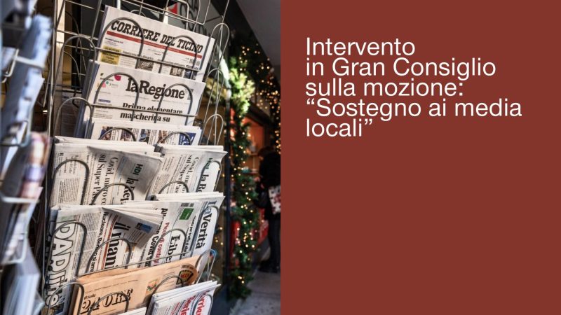 GC: INTERVENTO MOZIONE SOSTEGNO AI MEDIA LOCALI