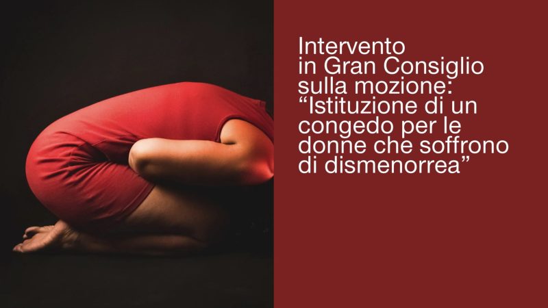 GC: INTERVENTO MOZIONE CONGEDO MESTRUALE